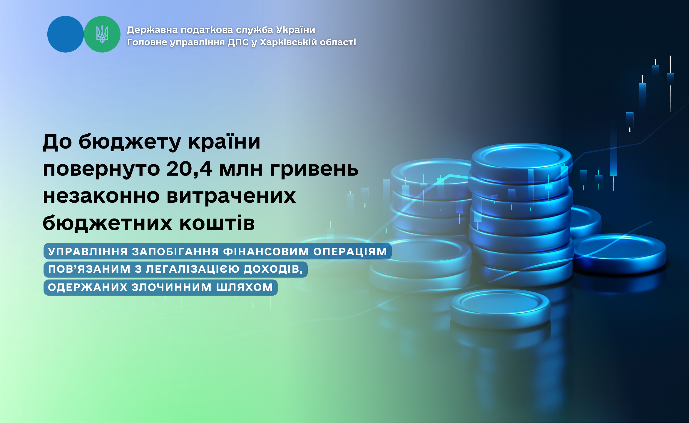 До бюджету країни повернуто 20,4 млн гривень незаконно витрачених бюджетних коштів